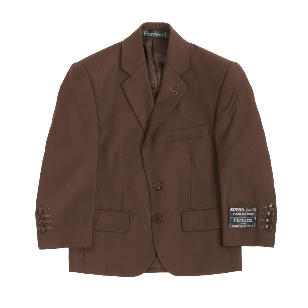 Boys Premium Chocolate Brown 3pc Vested Suit-1