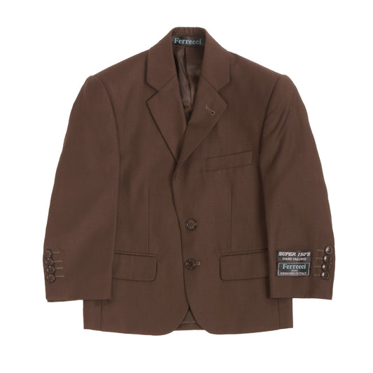 Boys Premium Chocolate Brown 3pc Vested Suit-1