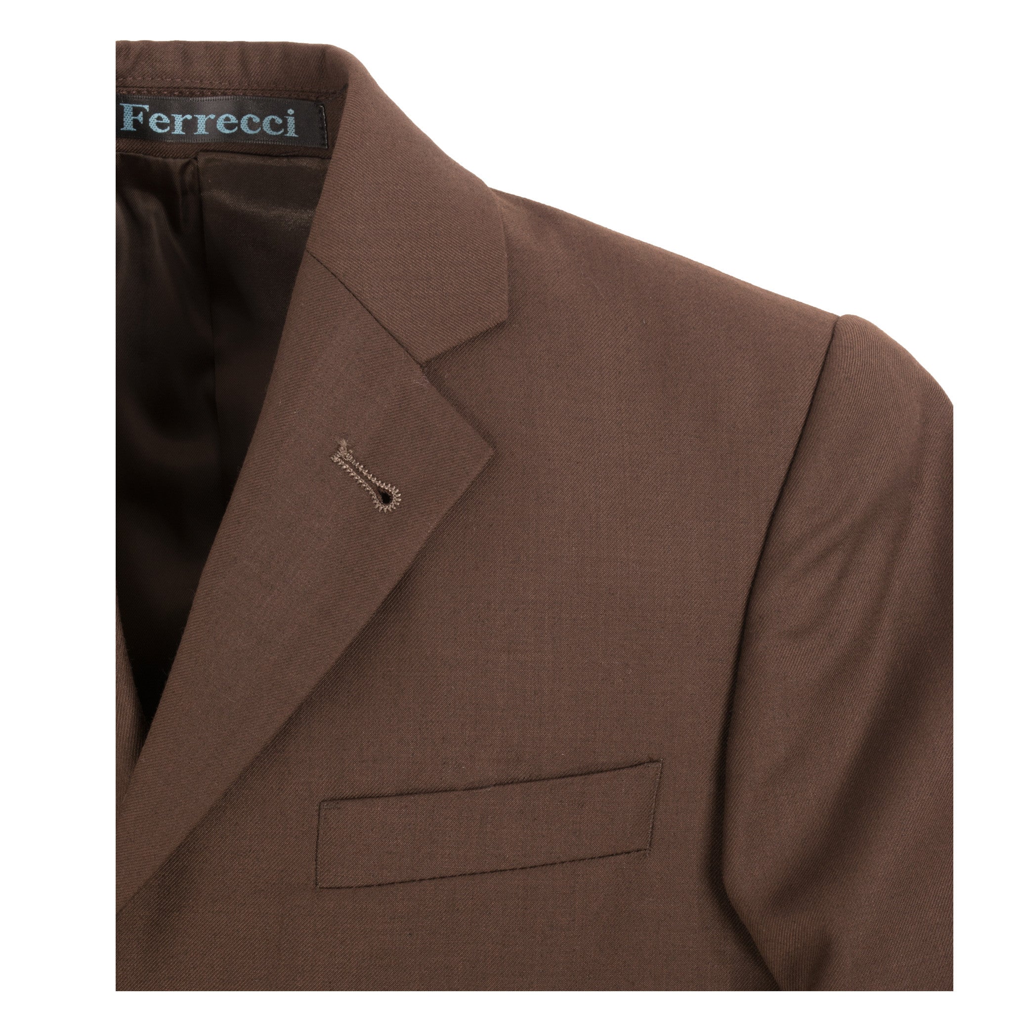 Boys Premium Chocolate Brown 3pc Vested Suit-4