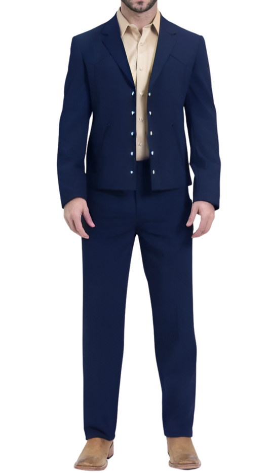 Men's Navy Western Suit Set-0