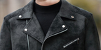 Fashion Velvet Padded Leather Coat Men's Suit Collar Jacket