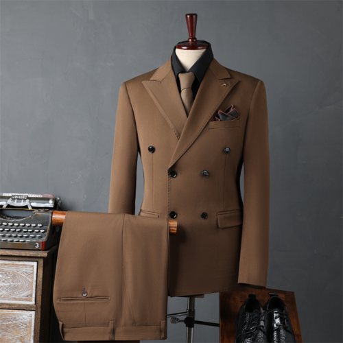 PrestigeForm™ – Men’s Double-Breasted Business Suit Set