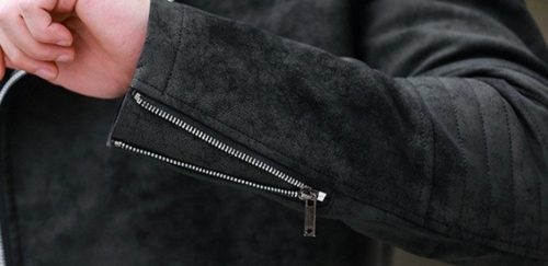 Fashion Velvet Padded Leather Coat Men's Suit Collar Jacket