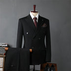 PrestigeForm™ – Men’s Double-Breasted Business Suit Set