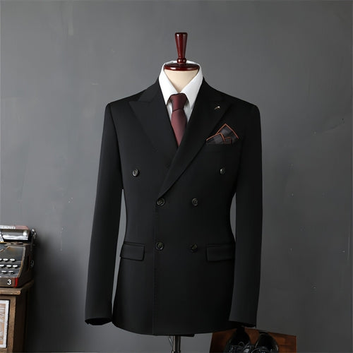 PrestigeForm™ – Men’s Double-Breasted Business Suit Set